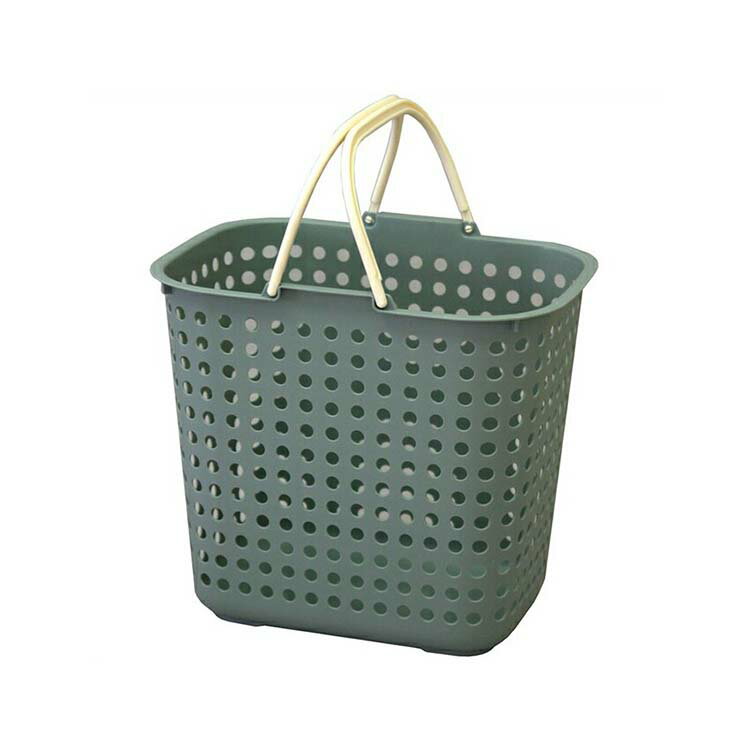 平和工業 ドットバスケット 深型 グレイ ( 脱衣カゴ 洗濯かご 洗濯カゴ ランドリーボックス ランドリーバスケット カゴ バスケット 取っ手付き 持ち手 プラ...