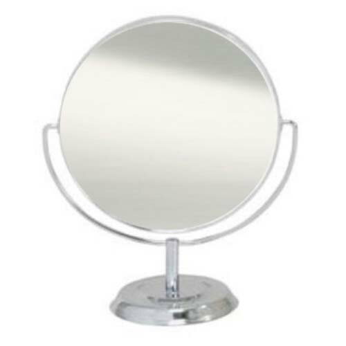 メリー 拡大鏡約2倍付 丸型両面 卓上ミラー(No.5860) シルバー