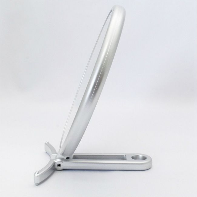 メリー ハンドミラー 折立 片面拡大鏡約3倍付 シルバー(CH-8740) [2]