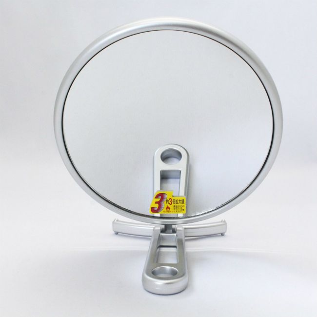 メリー ハンドミラー 折立 片面拡大鏡約3倍付 シルバー(CH-8740) [3]