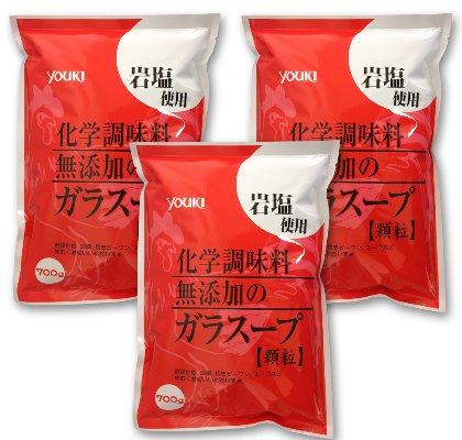 ユウキ 化学調味料無添加のガラスープ 700g×3個