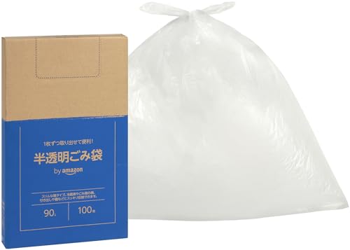 [限定ブランド商品] ごみ袋 半透明 90L 100枚