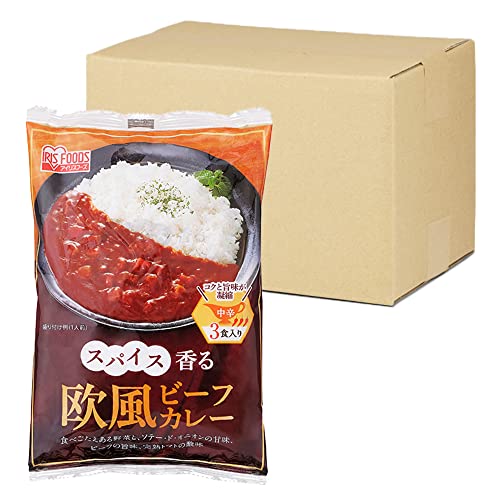 アイリスオーヤマ レトルトカレー スパイス香る欧風ビーフカレー 中辛 カレー レトルト ×36個 (製造から) 2年