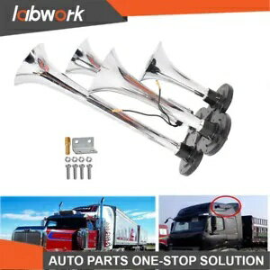 Labwork クアッド トランペット エア ホーン キット 電車 セミトラック ボート RV 150 db4 ホーン キッ..