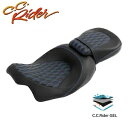 C.C. RIDER ロープロ 運転席 助手席ジェルシート ハーレー ロードキング クラシック 09-23用 C.C. RIDER Low-Pro Driver Passenger Gel Seat For Harley Road King Classic 09-23