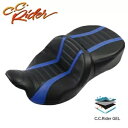 C.C. RIDER 運転席 & 助手席ピリオンジェルシート ハーレーロードキング 2009-23 に適合 C.C. RIDER Driver & Passenger Pillion Gel Seat Fit For Harley Road King 2009-23