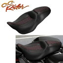 C.C. RIDER ブラック + レッド 運転席 & 助手席 ハーレー ツーリング 2009-2023 に適合 C.C. RIDER Black+Red Driver & Passenger Seat Fit For Harley Touring 2009-2023(2)