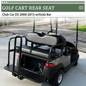 ブラック 折りたたみ式リアフリップシートキット グラブバー付き ゴルフカート クラブカー DS 2000-201..