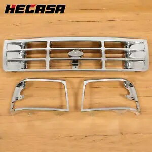 HECASA フォード F150 F250 F350 ブロンコ 1992-1997 グリルヘッドライトドアキットクローム HECASA For Ford F150 F250 F350 Bronco 1992-1997 Grille Headlight Door Kit Chrome