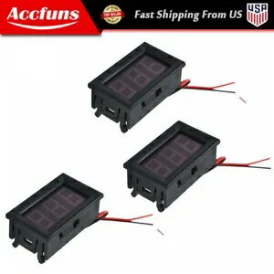 ブルー LED 3 × DC 4.5-30 V 3 デジタル表示電圧計電圧計パネルオートバイ Blue LED 3× DC 4.5-30V 3Di..