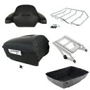 マットブラックキングトランクバックレストラックマウントハーレーツアーパックツーリング14-24用 Matte Black King Trunk Backrest Rack Mount Fit For Harley Tour Pak Touring 14-24