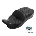 ブラックゲルシート運転席&助手席ハーレーツーリングストリートグライド09-23に適合 Black Gel Seat Driver & Passenger Seat Fit For Harley Touring Street Glide 09-23