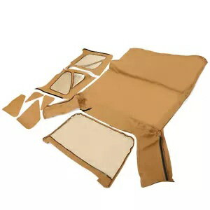 97-06 ジープラングラー TJ ソフトトップフレームセイルクロス交換用、着色窓付き Fit 97-06 Jeep Wran..