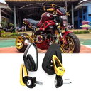 ペア アロー オートバイ 7/8インチ バーエンドミラー ゴールド ホンダ カワサキ ヤマハ スズキ用 Pair Arrow Motorcycle 7/8