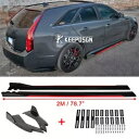 キャデラック CTS CTS-V 78.7 インチサイドスカートリップ + グロスリアラップディフューザースプリッター用 For Cadillac CTS CTS-V 78.7'' Side Skirt Lip + Gloss Rear Wrap Diffuser Splitter