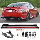 トヨタカムリSEレッド78.7インチサイドスカートリップグロスリアラップディフューザースプリッター用 For Toyota Camry SE Red 78.7'' Side Skirt Lip Gloss Rear Wrap Diffuser Splitter