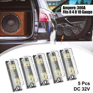 5 個カーオーディオ 300A ヒューズ 0 4 8 ゲージインライン ANL ヒューズホルダークリアブラックブロッ..