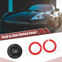 プッシュトゥスタートボタンカバー 車用 インテリアトリム ロータリーカバー 亜鉛合金 ブラック Push to Start Button Cover for C...