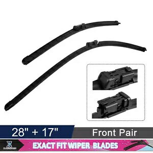 28 インチ 17 インチ フロントガラス ワイパーブレード テスラ モデル S 2012-2014 2015 2016用 28 in ..