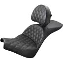 サドルメン ブラック エクスプローラー シート ラティス ステッチ バックレスト付き 18-20 FXBB ストリート ボブ Saddlemen Black Explorer Seat Lattice Stitch w/ Backrest 18-20 FXBB Street Bob