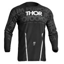 Thor Pulse ジャージ MX ダートバイク オフロード用 - モノブラック/ホワイト メンズ サイズ 3XL Thor Pulse Jersey for...