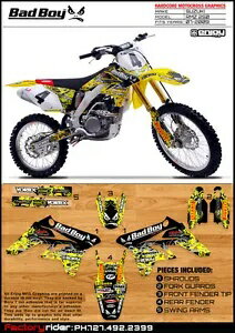 2007 2008 2009 スズキ RMZ 250 BadBoy モトクロス グラフィックス ダートバイク グラフィックス デカール 2007 2008 2009 SUZUKI RMZ 250 BadBoy Motocross Graphics Dirt Bike Graphics Decal