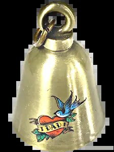 お父さんバイク「悪霊」バイカーガードベル。ブロンズベル Dad Motorcycle 'Evil Spirits' Biker Guard Bell. Bronze Bell