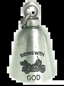 神と一緒に走るツーリングバイク「悪霊」バイカーガードベル。ガンメタル Riding with God Touring Motorcycle 'Evil Spirits' Biker Guard Bell. Gun Metal