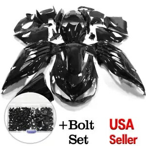フェアリングキット + ボルトセット Kawasaki Ninja ZX14R 2012-2019 ZX1400 ブラック ABS ボディ用 Fairing Kit + Bolts Set For Kawasaki Ninja ZX14R 2012-2019 ZX1400 Black ABS Body