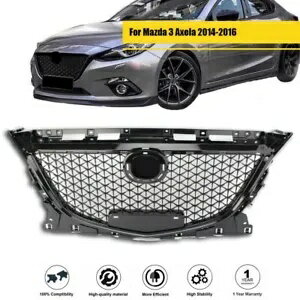 マツダ 3 アクセラ 2014-2016 フロントグリルハニカムグリル ABS プラスチックに適合 Fit For Mazda 3 ..