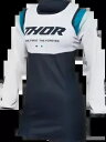 THOR ウィメンズ パルス REV ジャージ ミッドナイト ブルー/ホワイト ミディアム THOR Women's Pulse REV Jersey Midn...