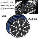 エアクリーナーフィルター ブルーエレメント カバー付き ハーレーツーリングソフテイルダイナFXSB用 Air Cleaner Filter Blue Element With Cover For Harley Touring Softail Dyna FXSB(2)