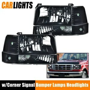 ヘッドライト コーナー信号バンパーランプ付き 92-96 フォード F150 F250 F350 ブロンコに適合 Headlights W/ Corner Signal Bumper Lamp Fit For 92-96 Ford F150 F250 F350 Bronco