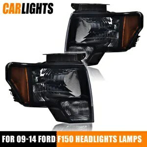 2009-14 フォード F150 2X 高耐久ハウジングヘッドライト左側 & 右側ブラックに適合 Fit For 2009-14 Ford F150 2X Heavy Duty Housing Headlights Left&Right Side Black