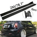 ミニクーパー 78.7 "光沢のある黒のサイドスカートエクステンションロッカーパネルスプリッターリップ用 For Mini Cooper 78.7"Glossy Black Side Skirt Extension Rocker Panel Splitter Lip