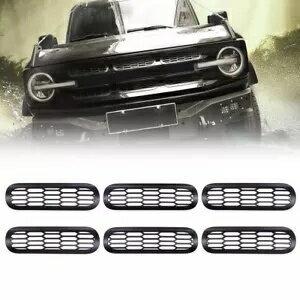 フォード ブロンコ 2021-2023 フロントグリルインサートメッシュグリルフレームトリム外装 6x For Ford Bronco 2021-2023 Front Grille Inserts Mesh Grill Frame Trim Exterior 6x