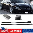 日産マキシマ 78.7 "2 メートルサイドスカートエクステンションリップウイングレット光沢のある黒米国 For Nissan Maxima 78.7" 2m Side Skirts Extension Lip Winglet Glossy Black USA