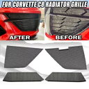4 個コルベット C8 2020-2024 ラジエーターメッシュグリルグリルガードカバーセットブラック 4PCS FOR CORVETTE C8 2020-20...