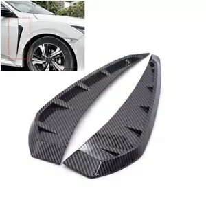 カーボンファイバー 2 個車のサイドフェンダーベントエアウイングカバートリム外装アクセサリー Carbon Fiber 2pcs Car Side Fender Vent Air Wing Cover Trim Exterior Accessories