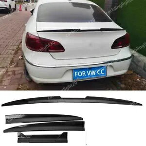 VW CC/パサート CC リアルーフトランクスポイラーリップテールウイングダックテールカーボンファイバー For VW CC/Passat CC Rear Roof Trunk Spoiler Lip Tail Wing Ducktail Carbon Fiber