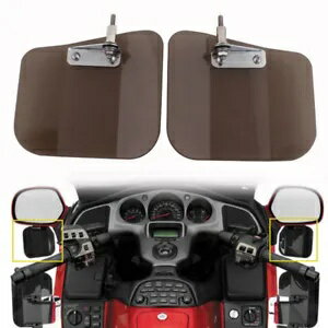 ライトスモークエアウィング偏向器フロントガラスミラーマウントホンダ GL1800 2001-17 Light Smoke Air Wing Deflector Windshield Mirror Mount For Honda GL1800 2001-17