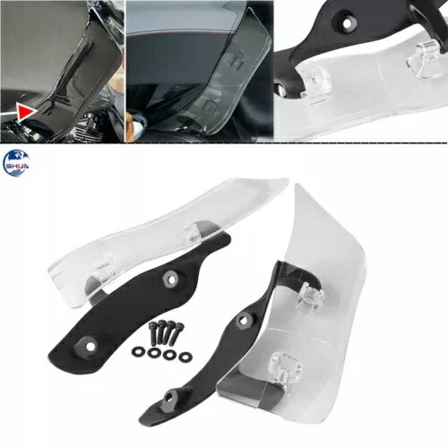 エアディフレクターウィンドサイドウイングフロントガラスハーレーツーリングロードグライド15-22に適合 Air Deflector Wind Side Wing Windshield Fit for Harley Touring Road Glide 15-22