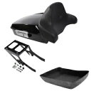 ブラックみじん切りトランクバックレストマウントラック ハーレーソフテイルデラックス 2018-2024用 Black Chopped Trunk Backrest Mount Rack Fit For Harley Softail Deluxe 2018-2024