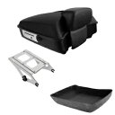 マットブラックチョップドトランクバックレストマウント ハーレーツーリングツアーパック14-2024に適合 Matte Black Chopped Trunk Backrest Mount Fit For Harley Touring Tour Pak 14-2024
