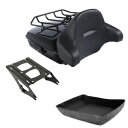 ブラックチョップドトランクバックレスト荷物ラックはハーレーツアーパックツーリング14-24に適合します Black Chopped Trunk Backrest Luggage Rack Fits For Harley Tour-Pak Touring 14-24