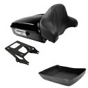 ブラックチョップドトランクバックレストマウントラック ハーレーツアーパックツーリング2014-24に適合 Black Chopped Trunk Backrest Mount Rack Fits For Harley Tour-Pak Touring 2014-24