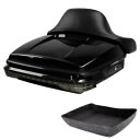 ブラックチョップドパックトランクバックレストLEDライトハーレーストリートグライド2014-24用 Black Chopped Pack Trunk Backrest LED Light Fit For Harley Street Glide 2014-24