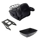 ブラックキング トランク バックレスト マウント ラック ハーレー ストリート グライド ツアー パック 14-24 に適合 Black King Trunk Backrest Mount Rack Fit For Harley Street Glide Tour Pak 14-24