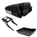 マットブラックチョップドトランクバックレストマウント ハーレーツアーパックファットボーイ 08-2017用 Matte Black Chopped Trunk Backrest Mount Fit For Harley Tour Pak Fatboy 08-2017