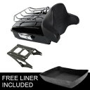 ブラックみじん切りトランクバックレスト荷物ラックマウントハーレーツーリング2014-2024用 Black Chopped Trunk Backrest Luggage Rack Mount Fit For Harley Touring 2014-2024